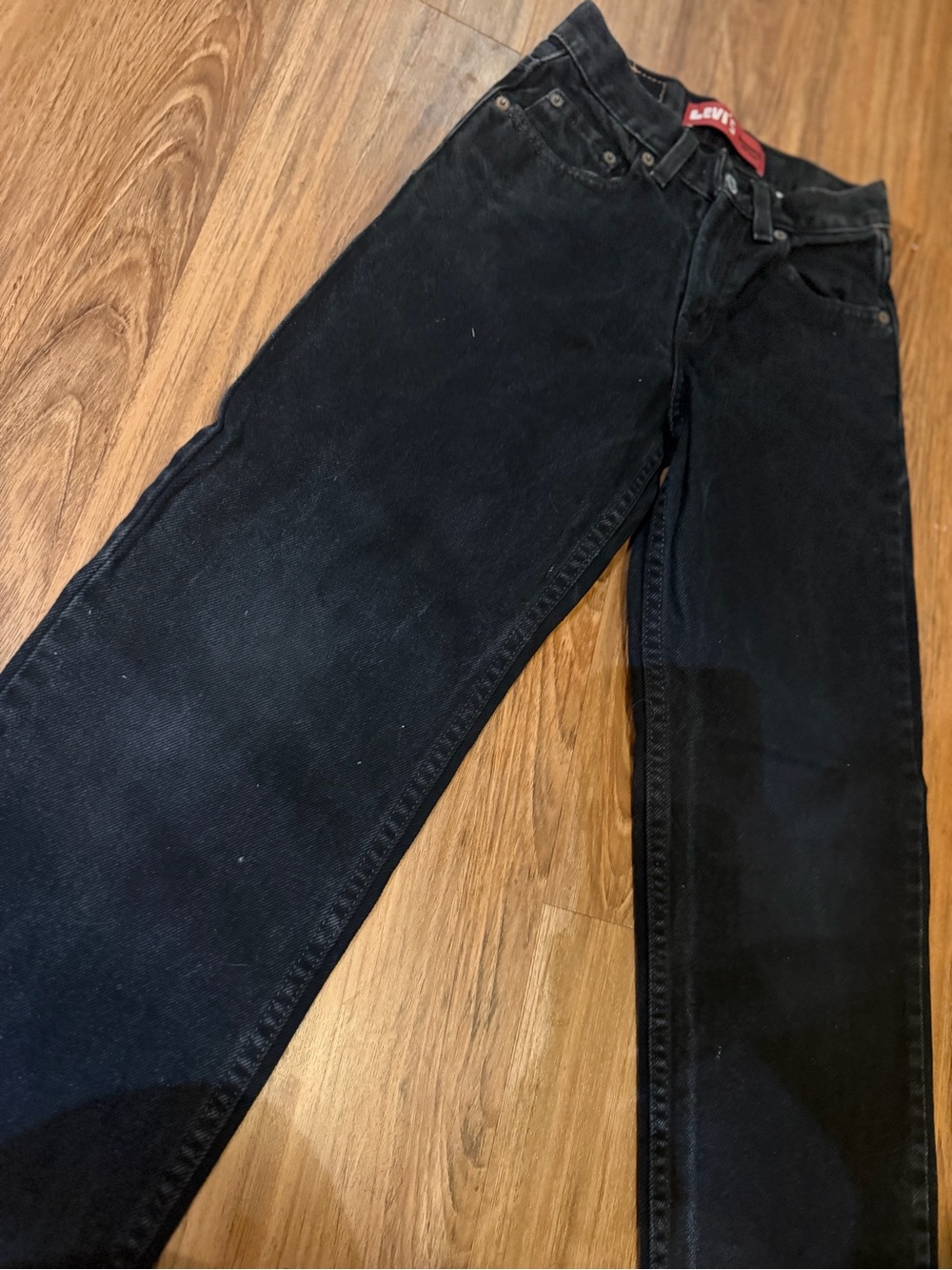 Vintage Levi 550 Relaxed Fit Kids Black Denim Jeans Boys Size 12 100% Cotton - Picture 11 of 13